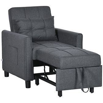 Folding Sofa Bed Pull Out Convertible Chair Bed W/ Adjustable Backrest Pillow