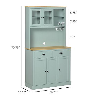 HOMCOM 71inch Kitchen Pantry, Modern Storage Cabinet with Drawers
