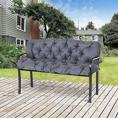 3 Seater Outdoor Seat Pads Bench Swing Chair Cushions For Patio Garden Black