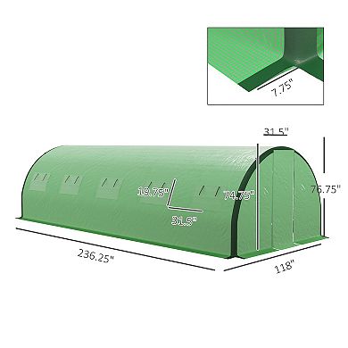 Outsunny Tunnel Greenhouse W/ Doors And Windows
