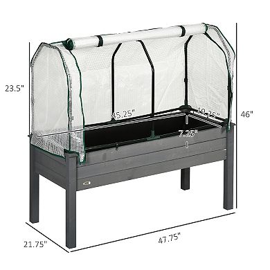 Outsunny 48 x 22 x 46 inch Raised Garden Bed w/ PE Cover