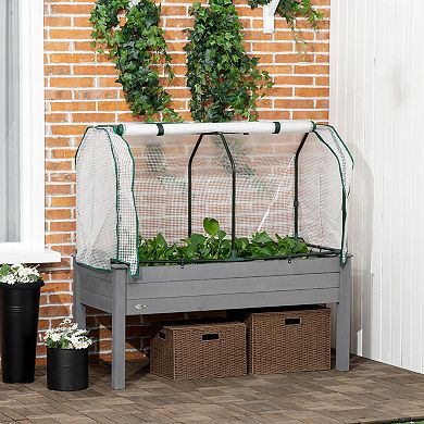 Outsunny 48 x 22 x 46 inch Raised Garden Bed w/ PE Cover