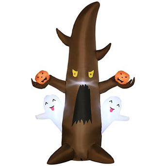 Outsunny 5ft Inflatable Halloween Ghost Tree W/ Smiling Ghost