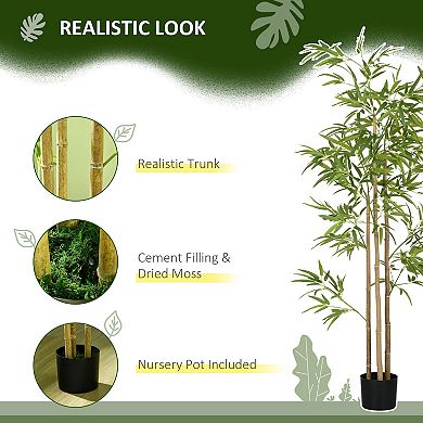 HOMCOM 6' Artificial Tree, Pre-Potted Bamboo for Home Decor, Fake Tree