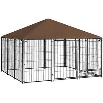 PawHut Outside Dog Kennel, 6.9ft x 6.9' x 5' Puppy Play Pen