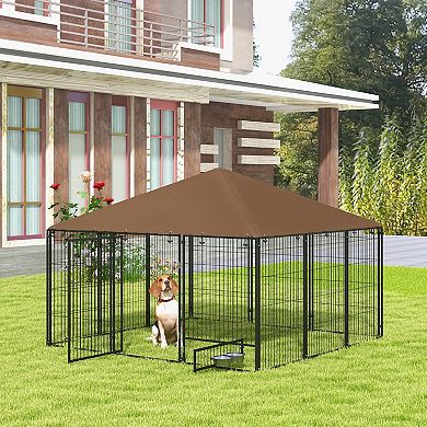 PawHut Outside Dog Kennel, 6.9ft x 6.9' x 5' Puppy Play Pen