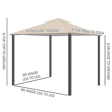 Outsunny 10ft x 10' Patio Gazebo Outdoor Canopy Shelter