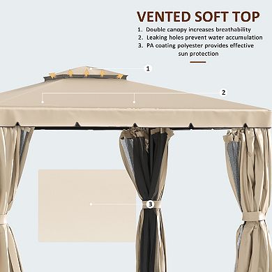Outsunny 10ft x 10' Patio Gazebo Outdoor Canopy Shelter