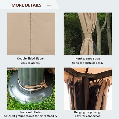 Outsunny 10ft x 10' Patio Gazebo Outdoor Canopy Shelter