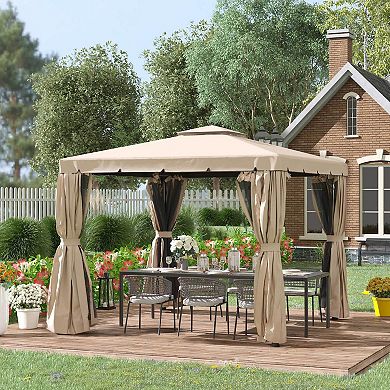 Outsunny 10ft x 10' Patio Gazebo Outdoor Canopy Shelter