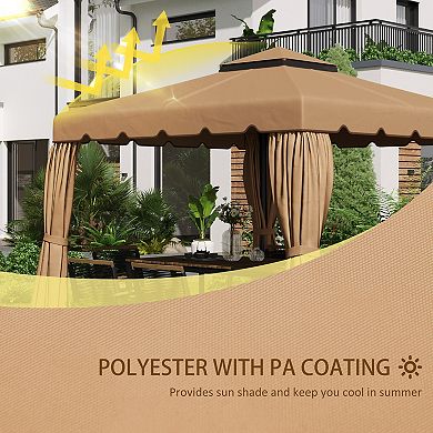 Outsunny 9.8'x9.8' Double Roof Gazebo Replacement Canopy Top Cover