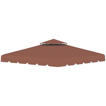 Outsunny 9.8'x9.8' Double Roof Gazebo Replacement Canopy Top Cover