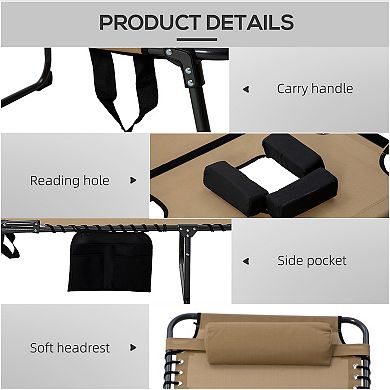 Outsunny 2-piece Folding Chaise Lounge, Reclining Tanning Chairs