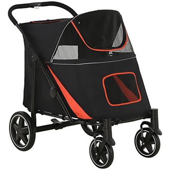 PawHut 1-Click Foldable Dog Stroller for M-L Dogs, Pet Stroller