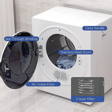 Homcom Portable Clothes Dryer 120v 850w Compact Laundry Dryer For Apartment