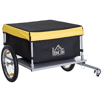Aosom Elite Two-wheel Bicycle Large Cargo Wagon Trailer With Folding Storage