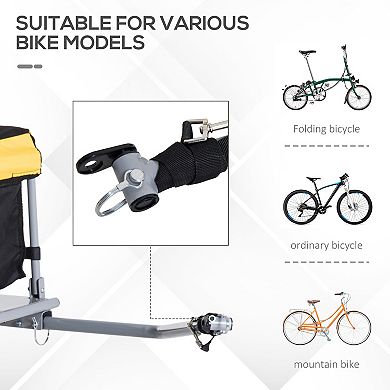 Aosom Elite Two-wheel Bicycle Large Cargo Wagon Trailer With Folding Storage