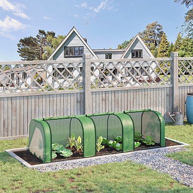 10' X 3' X 2.5' Tunnel Greenhouse Green Grow House W/ Roll Up Doors, Green