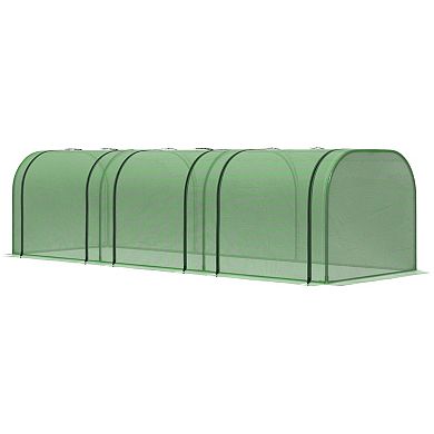 10' X 3' X 2.5' Tunnel Greenhouse Green Grow House W/ Roll Up Doors, Green