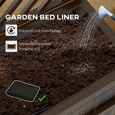 Outsunny Raised Garden Bed with Trellis for Climbing Plants