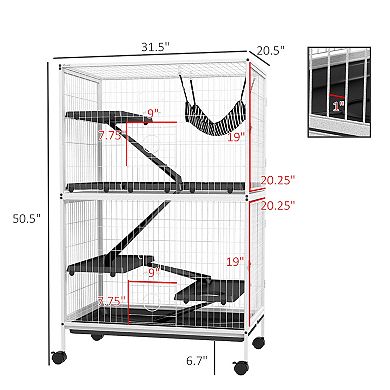 PawHut 5-Tier Small Animal Cage, Ferret Cage Large Chinchilla Cage