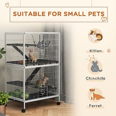PawHut 5-Tier Small Animal Cage, Ferret Cage Large Chinchilla Cage
