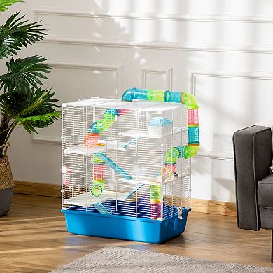 Extra Large Hamster Cage With Wheel, Portable Handles, Tubes And Tunnels System