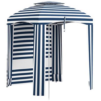 Outsunny 5.8ftx5.8' Beach Cabana Umbrella with Bag, Walls &