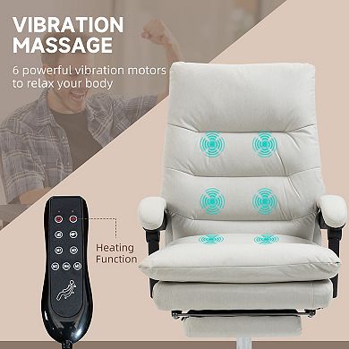 Vinsetto Microfibre Vibration Massage Office Chair With Heat, Reclining