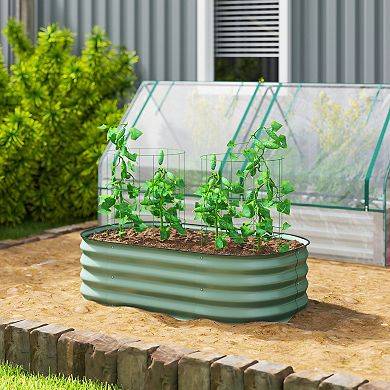 Outsunny Galvanized Raised Garden Bed Planter Box, 3.4ft x 2' x 1'