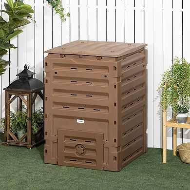 Outsunny 120 Gallon Compost Bin, Large Composter with 80 Vents