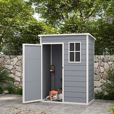 Outsunny Outdoor Storage Shed 5'x3'garden Shed With Lockable Doors Vent