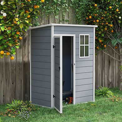 Outsunny Outdoor Storage Shed 5'x3'garden Shed With Lockable Doors Vent