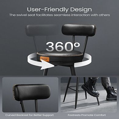 Tall Swivel Bar Stools With Backs, Footrest