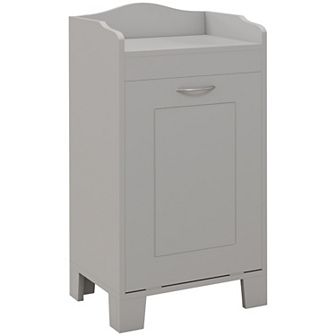 Wooden Bathroom Laundry Hamper Cabinet Tilt Out Basket Storage Home Furniture