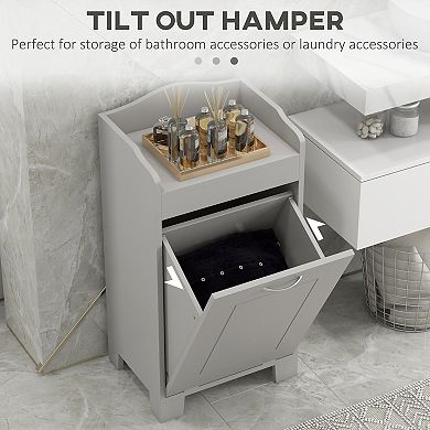 HOMCOM Tilt-out Laundry Storage Cabinet with Hamper Compartment