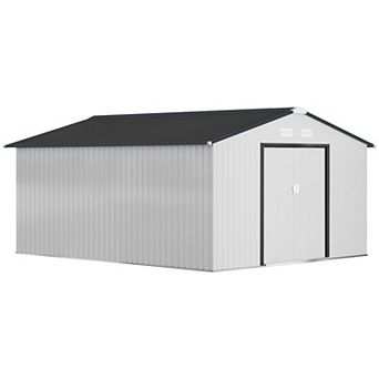 Outsunny 11ft x 13' Storage Shed Garden Tool House w/ Vents Doors