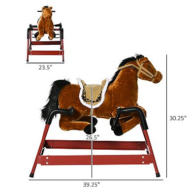 Soft Plush Horse Ride-on With Soft Feel, Imaginative Interactive Toy For Kids