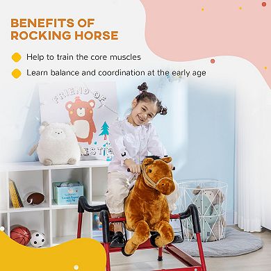Soft Plush Horse Ride-on With Soft Feel, Imaginative Interactive Toy For Kids