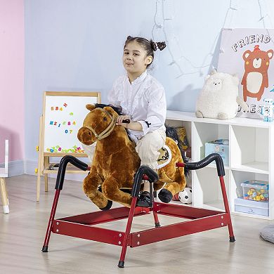 Soft Plush Horse Ride-on With Soft Feel, Imaginative Interactive Toy For Kids