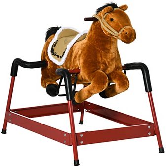 Soft Plush Horse Ride-on With Soft Feel, Imaginative Interactive Toy For Kids