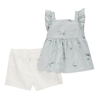 Baby Girl Carter's 2 pc Flutter Tank & Pull-On Short Set