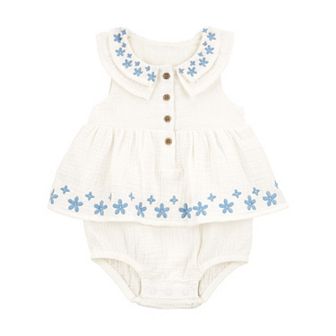 Baby Girl Carter's Floral Embroidered Bodysuit Dress