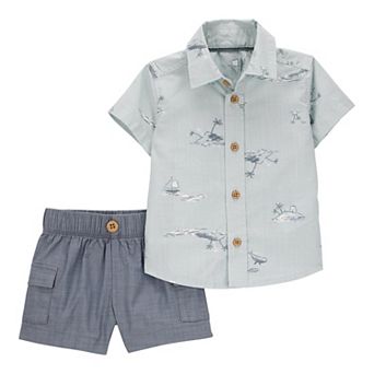 Baby Boy Carter's 2 pc Button-Down Shirt & Short Set