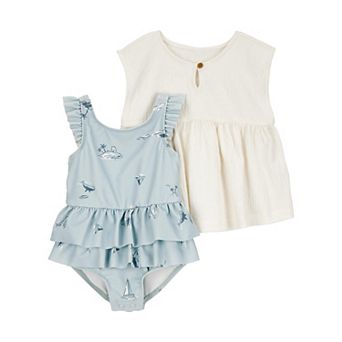 Baby Girl Carter's One Piece Swimsuit & Cover-Up Set