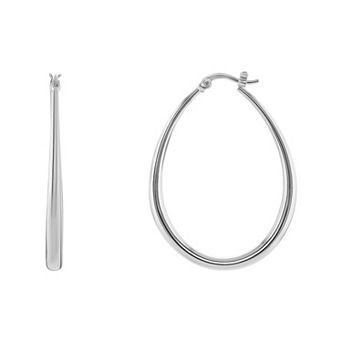 PRIMROSE Polished Oval Hoop Earrings
