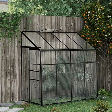 Outsunny 8ft x 4ft Polycarbonate Lean-to Greenhouse