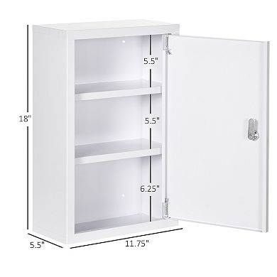 Medicine Cabinet With Lock, Storage Shelves, Locking Medical Cabinet