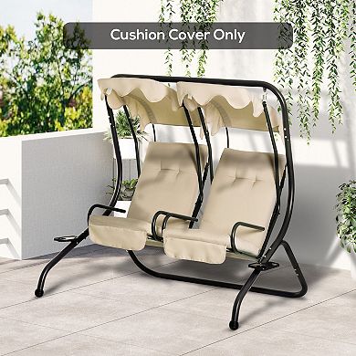 Porch Swing Cushions W/ Backrest Ties Replacement Cushions Set Of 2 Beige