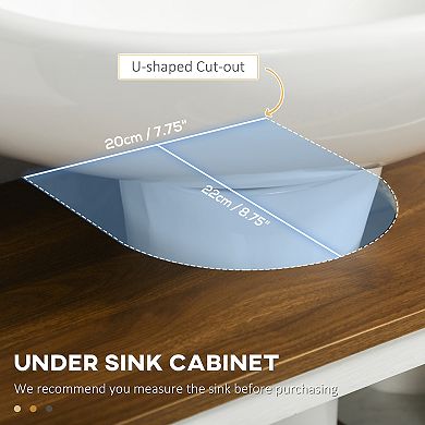 Bathroom Sink Cabinet, Pedestal Sink Storage Cabinet With Doors, White